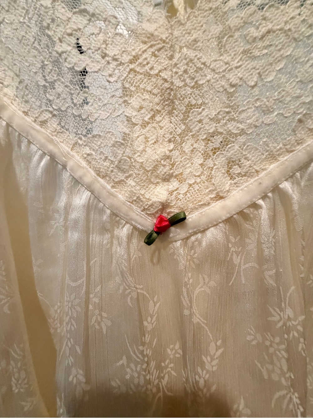 Free People Cream Lace-Trim Satin Chemise Top - Picture 6 of 10